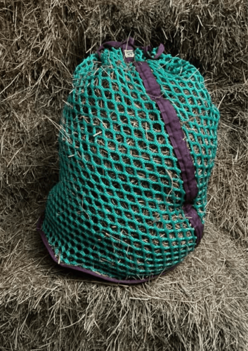 Duża pojemna siatka na siano 5mm z dnem z tkaniny dla kuca slow feeding